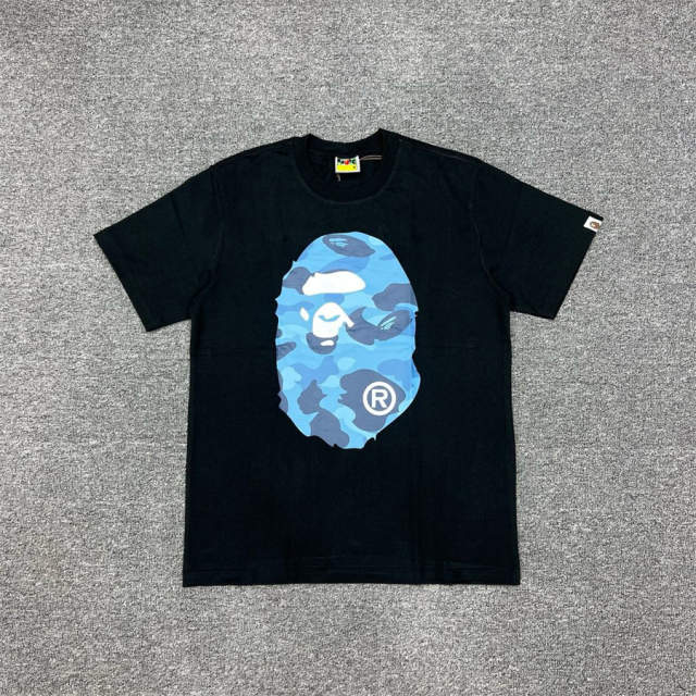 1:1 Quality Bape Ape Classic Camo Logo T-Shirt Black White