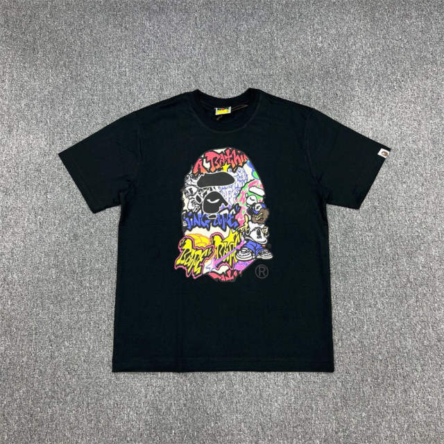 1:1 Quality Bape Ape Big Ape Logo T-Shirt Black White