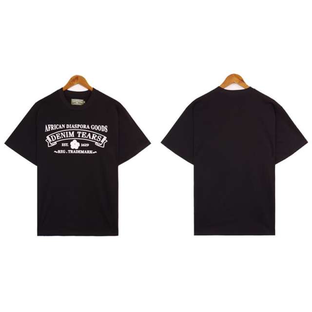 Denim Tears Orange Logo T-Shirt Black Blue
