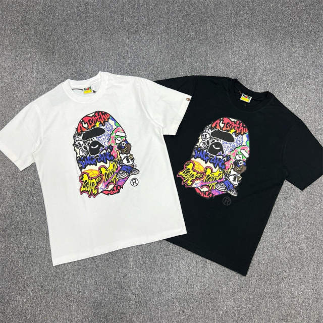 1:1 Quality Bape Ape Big Ape Logo T-Shirt Black White