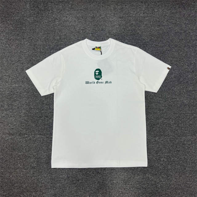 1:1 Quality Bape Ape Gothic Font T-Shirt Black White