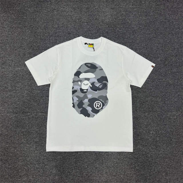 1:1 Quality Bape Ape Classic Camo Logo T-Shirt Black White