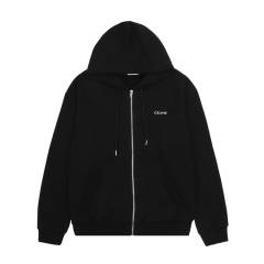 C Small Logo Zipped Hoodie Black