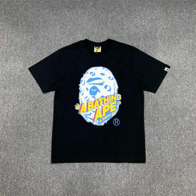 1:1 Quality Bape Ape Moon Big Ape Logo T-Shirt Black White
