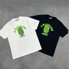 1:1 Quality Bape Ape Green Big Ape Logo T-Shirt Black White