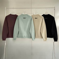 Essentials Fog Fear of God back Rubber Logo Crewneck Sweatshirt 4 Colors (Black/Burgundy/Green/Beige)