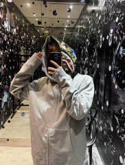 [Best Quality] 1:1 BAPE Shark Full Zip-up Half Camo Hoodie Gray