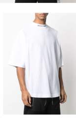 Palm Angels Collar Print T-Shirt Tee White Black