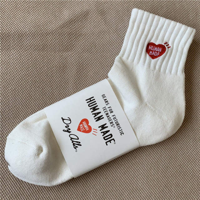 HUMAN MADE Love Heart Embroidered Polar Bear Socks