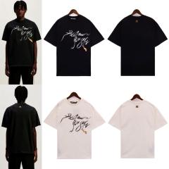 Palm Angels Fire Letters Tee Black White