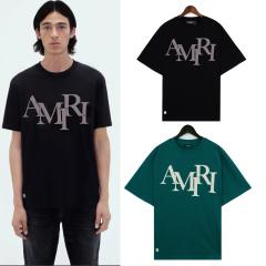 @miri Letter Print Short Tee Black Green
