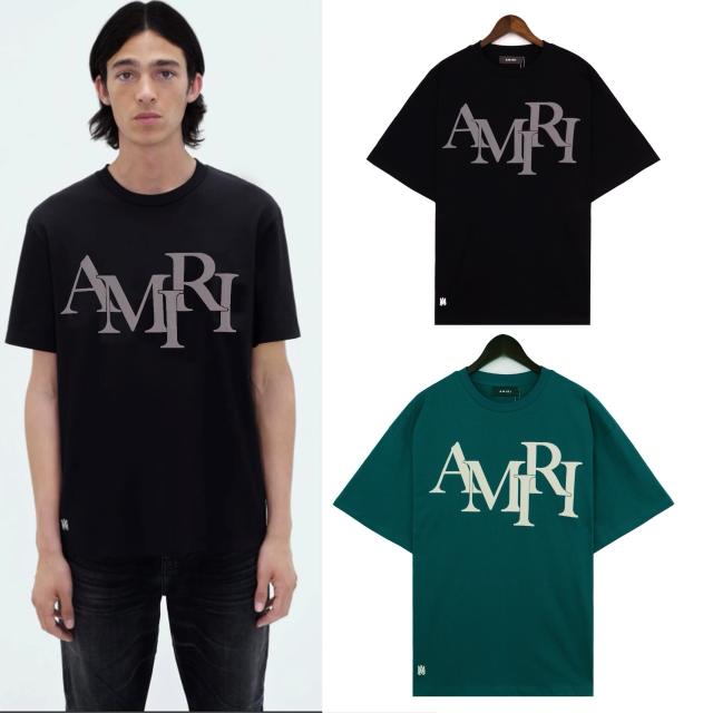 @miri Letter Print Short Tee Black Green