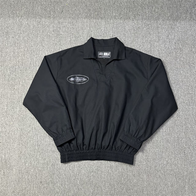 Corteiz Logo Print Utility Jacket Black