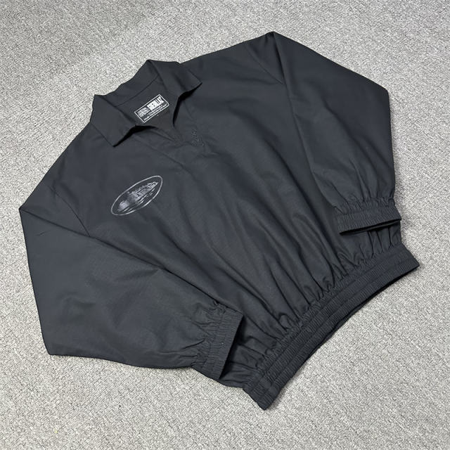 Corteiz Logo Print Utility Jacket Black