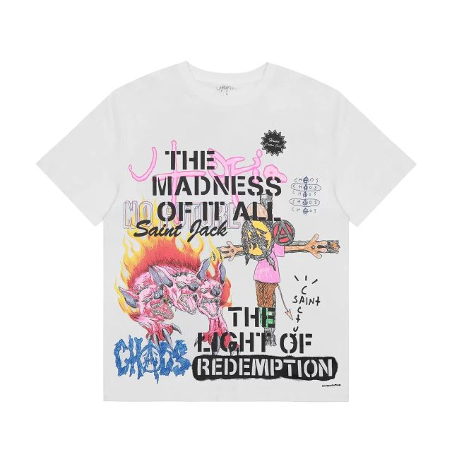 Travis Scott Utopia Merch T-Shirt Black White Style 1