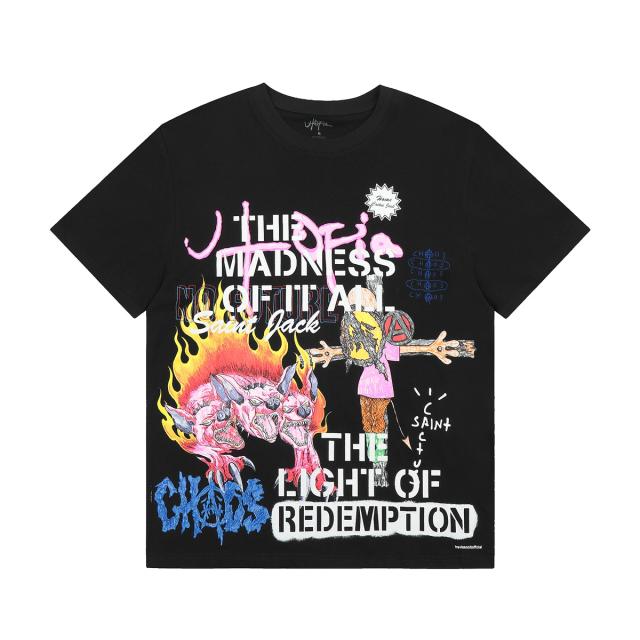 Travis Scott Utopia Merch T-Shirt Black White Style 1