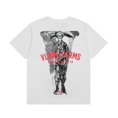 Vlone Scythe and Skeleton Print T-Shirt Black White