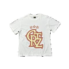 Corteiz Star and Yellow Letter Print T-Shirt White