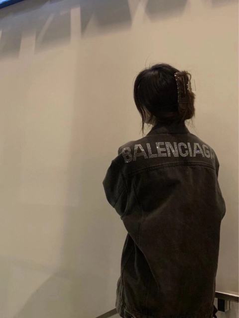 BLCG Swar0vski Crystal Letter Denim Jacket