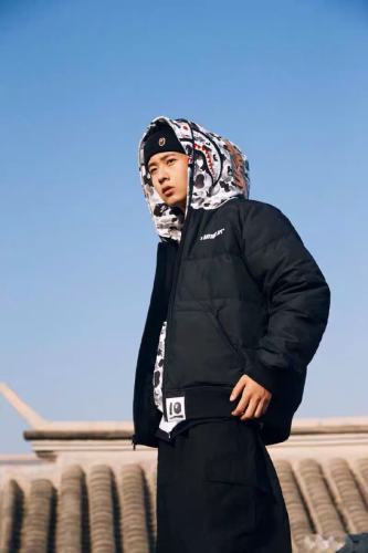 Bape Camo Hood Cotton-padded Jacket Black
