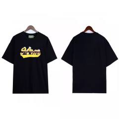 Denim Tears Cotton Flower Letter Print Short Sleeve Black