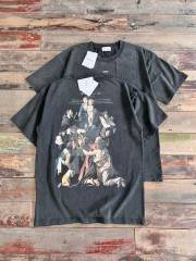 1:1 quality version Letter Madonna Chant Printed Washed Short Sleeve Tee