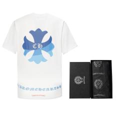 1:1 Chr0me Hearts Blue Cross T-Shirt White(with box)