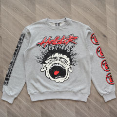 Hellstar Studios Records Crewneck Sweatshirtt Grey Black
