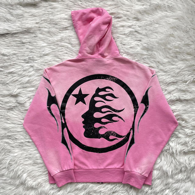 Hellstar vintage washed pink hoodie