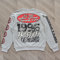 Hellstar Studios Records Crewneck Sweatshirtt Grey Black