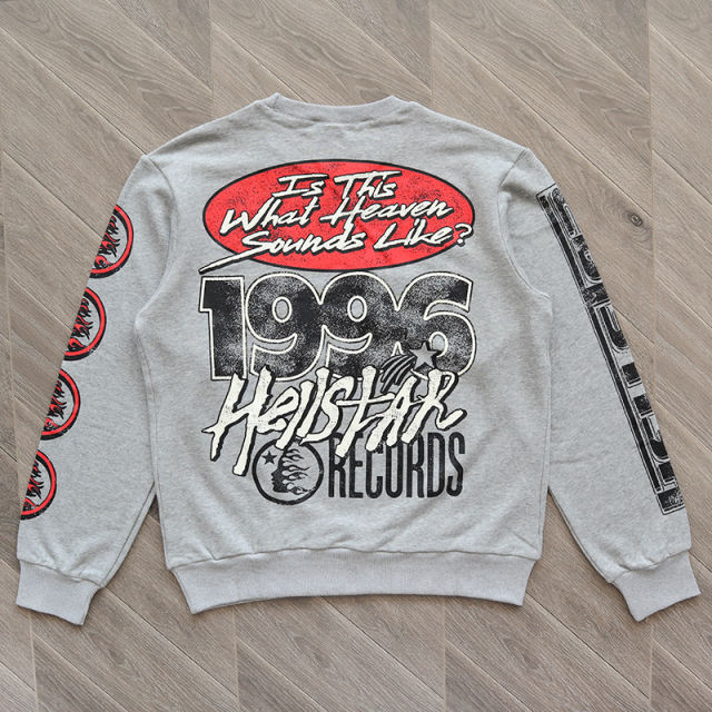 Hellstar Studios Records Crewneck Sweatshirtt Grey Black