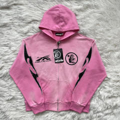 Hellstar vintage washed pink hoodie