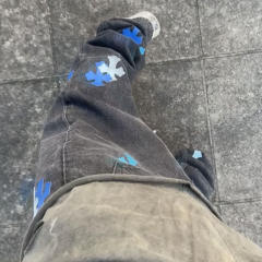 Chr0me Hearts Blue Leather Crosses Jeans Black