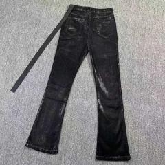 R*ck Οwens Micro-Tuck Coated Jeans Black