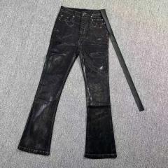 R*ck Οwens Micro-Tuck Coated Jeans Black
