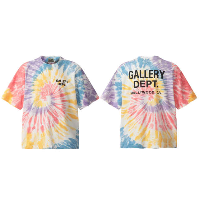 Gallery Dept Tie-dyed monogrammed Tee Pink