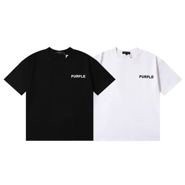 PURPLE BRΑND Simple Small Mark Tee Black White