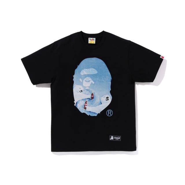 Bape Polar Bear Print Tee Black White