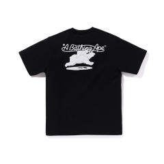 Bape Polar Bear Print Tee Black White