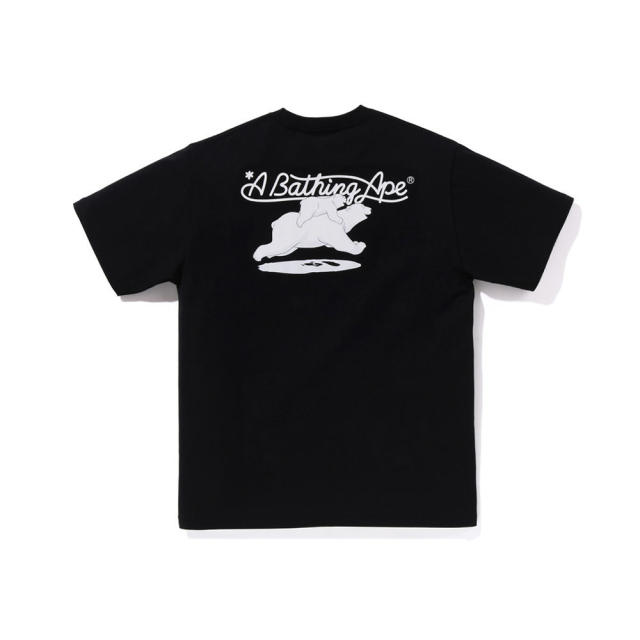 Bape Polar Bear Print Tee Black White