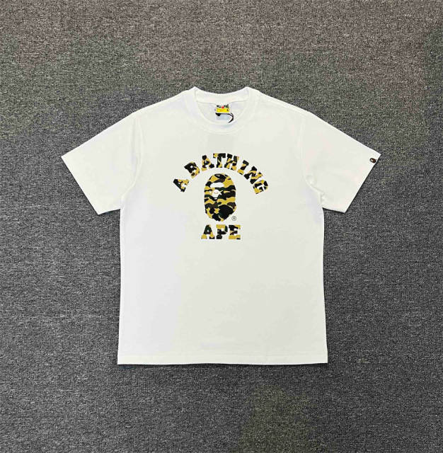 1:1 Bape Yellow Green Small Head Tee White Black