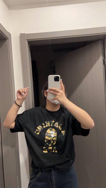 1:1 Bape Yellow Green Small Head Tee White Black