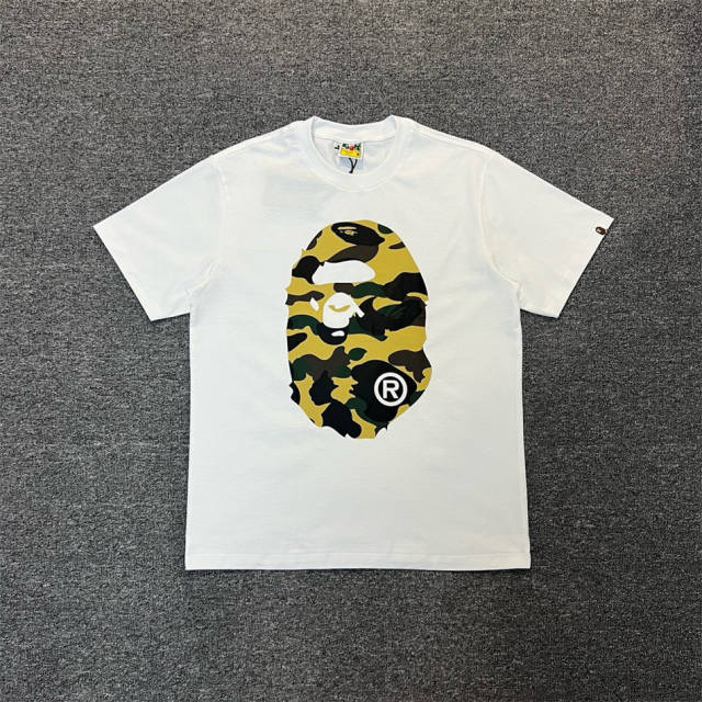 1:1 Bape Yellow Green Big Head Tee White Black