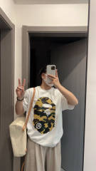 1:1 Bape Yellow Green Big Head Tee White Black