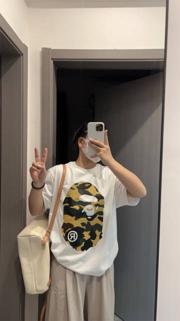 1:1 Bape Yellow Green Big Head Tee White Black