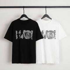 MM6 Spiral Letters Tee Black White
