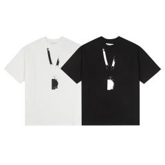 MM6 Pass Lanyard Printed Tee Black White
