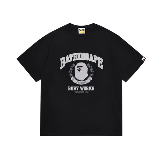Bape A Bathing Ape BUSY WORKS T-Shirt Tee Black White