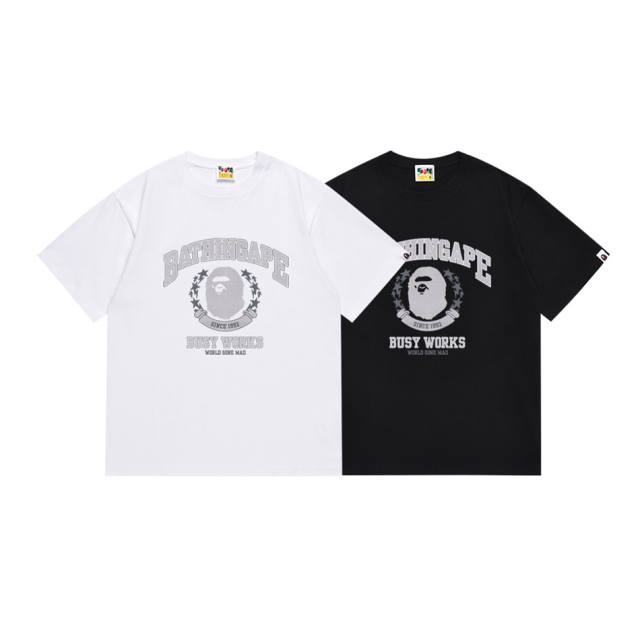 Bape A Bathing Ape BUSY WORKS T-Shirt Tee Black White