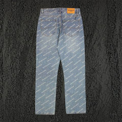 BLCG All Over Print Denim Jeans Pants Blue